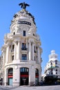 French inspired Metropolis building in Madrid. Spain. Europe. September 18, 2019